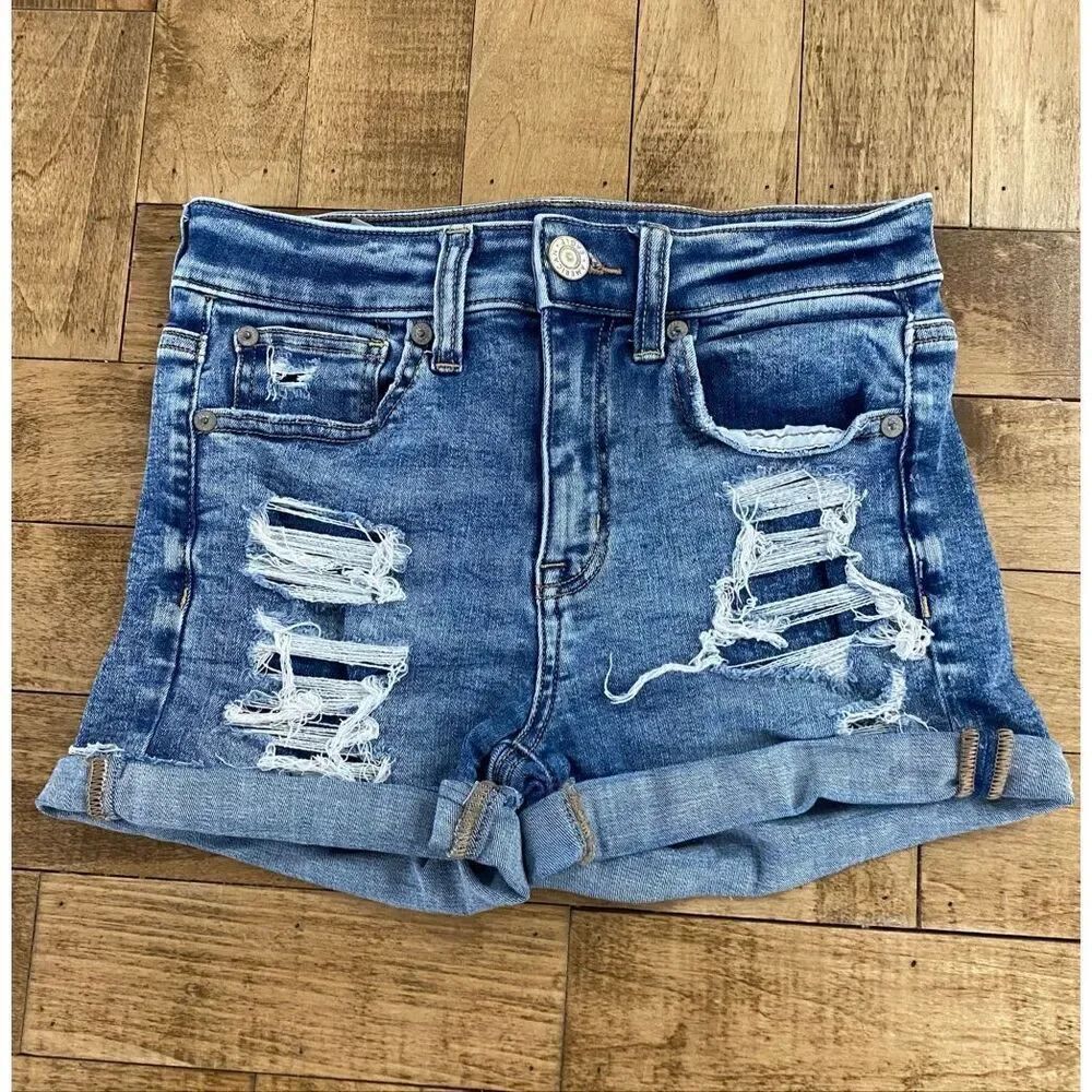 American Eagle Next Level Stretch Hi-Rise Shorts Sz 2